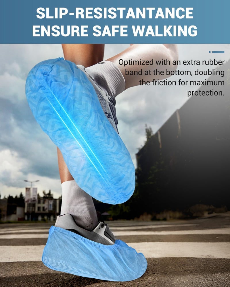 Buself 200 Count Shoe Covers Disposable Non-Slip, Premium Cloth Boot Covers, Slip-resistant, Durable, Breathable, Non-toxic, Recyclable - Image 3